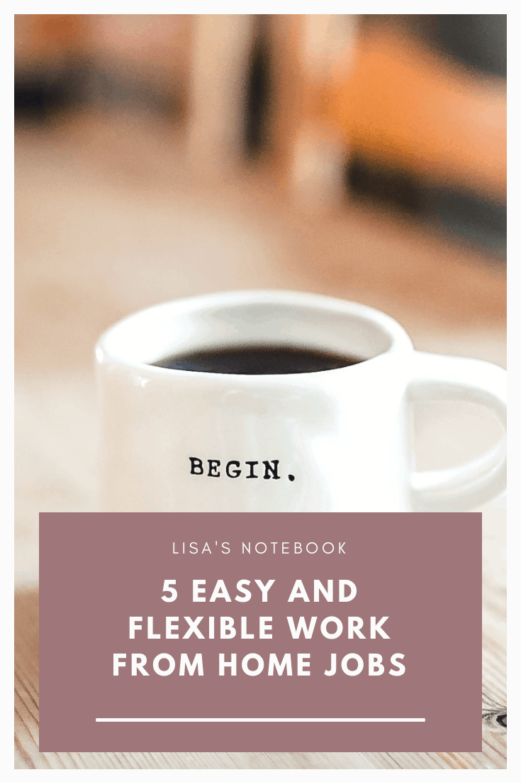 5 easy and flexible work from home jobs for mums * Working from home with a mug of coffee