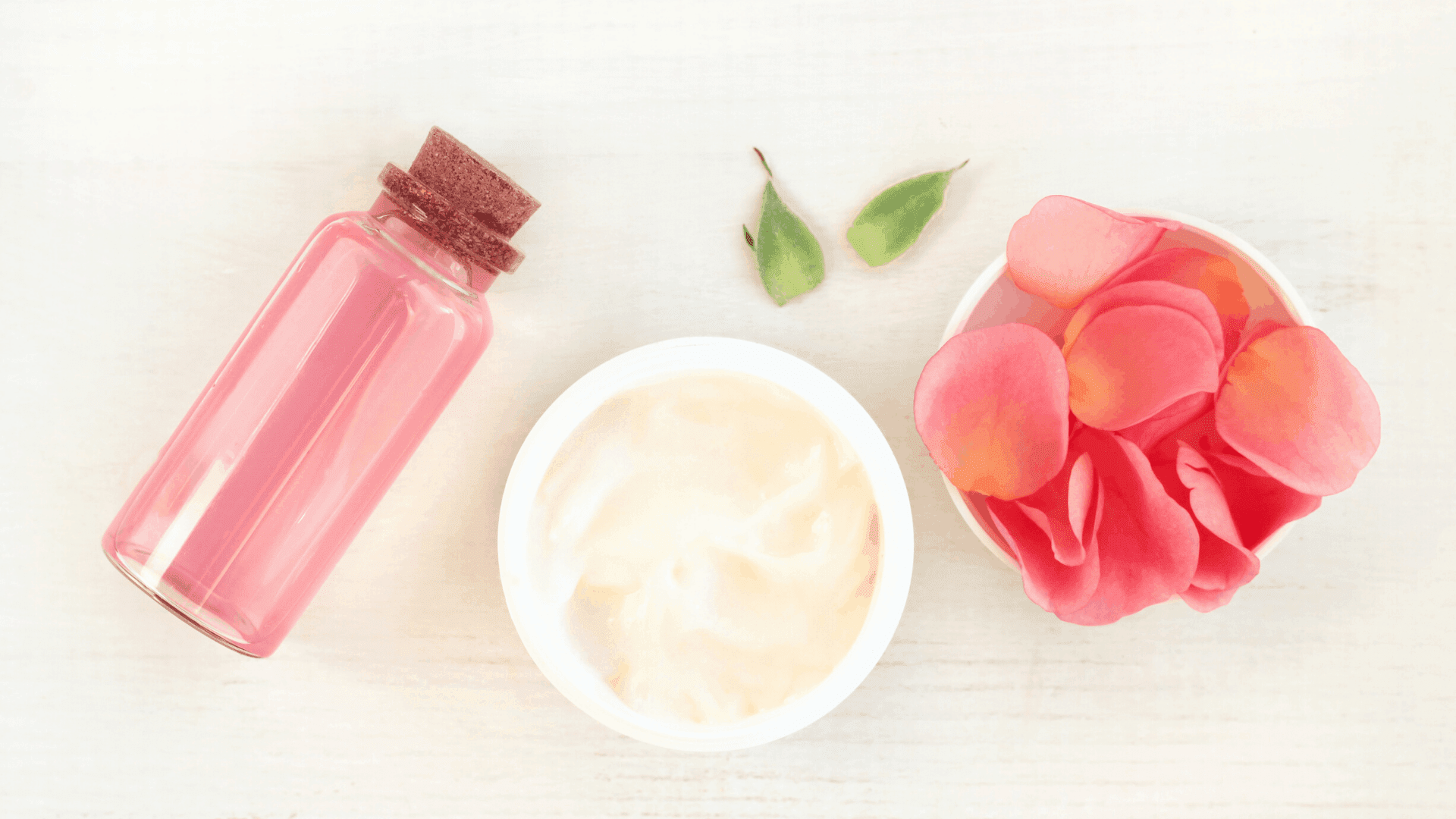 How to get Glowing Summer Skin with a 6-Step Morning Routine * glowing summer skin - petals and pot of cream