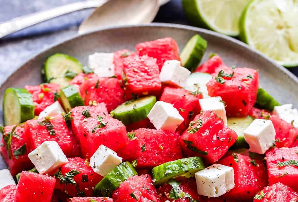9 Fast Fresh Cucumber Recipes You Need To Try Cucumber, feta, watermelon salad
