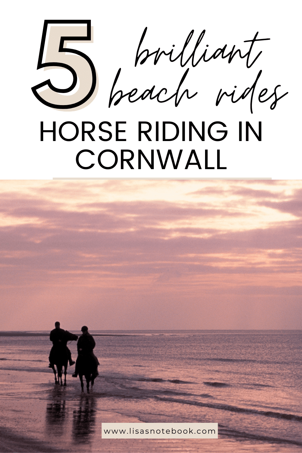 Horse riding in Cornwall - 5 brilliant beach rides you need to try * Horse-riding-in-Cornwall-sunset