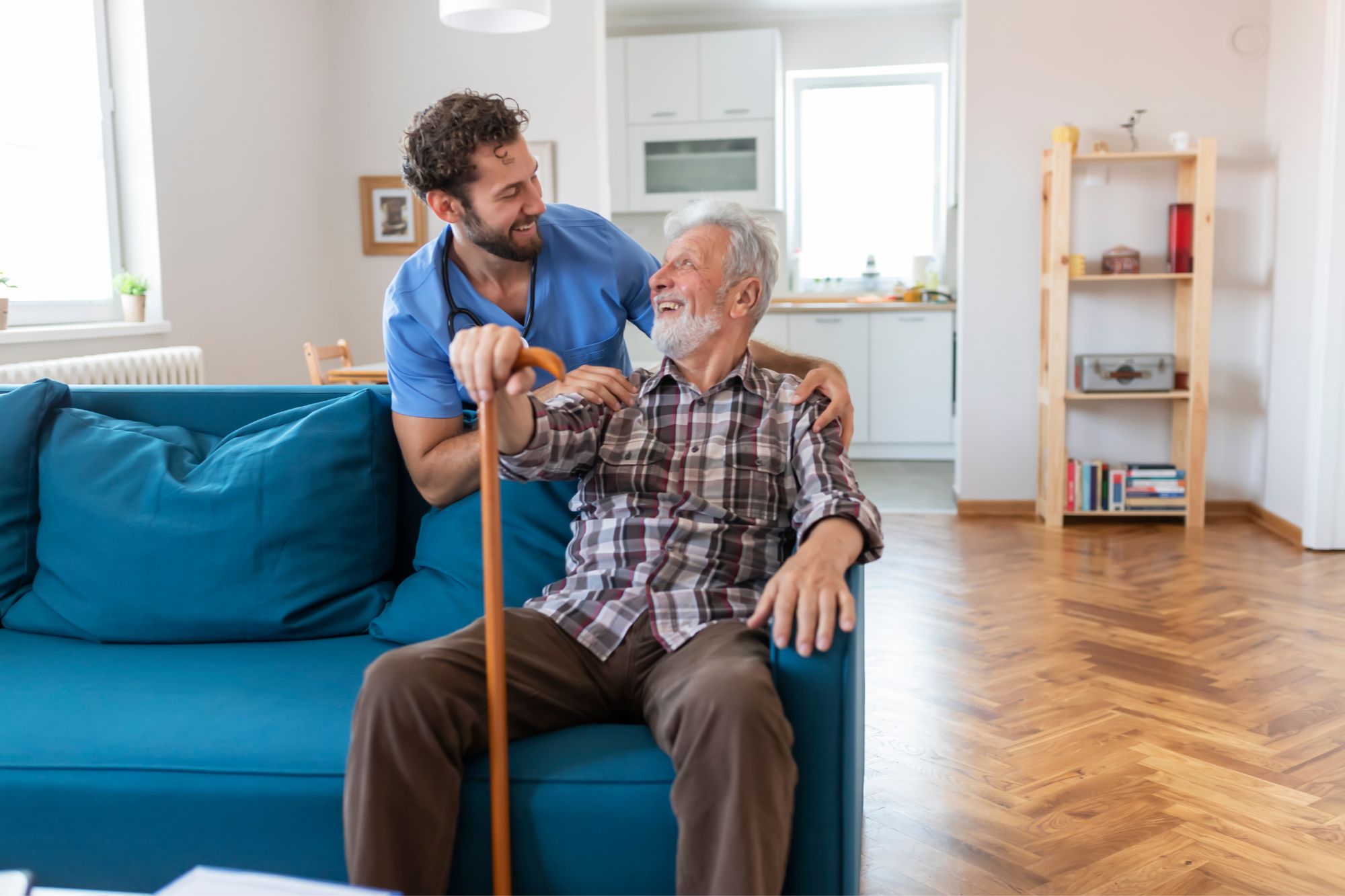 What Is Home Health Care and Who Qualifies For It? * home-health-care-carer-and-seated-lady-pinterest