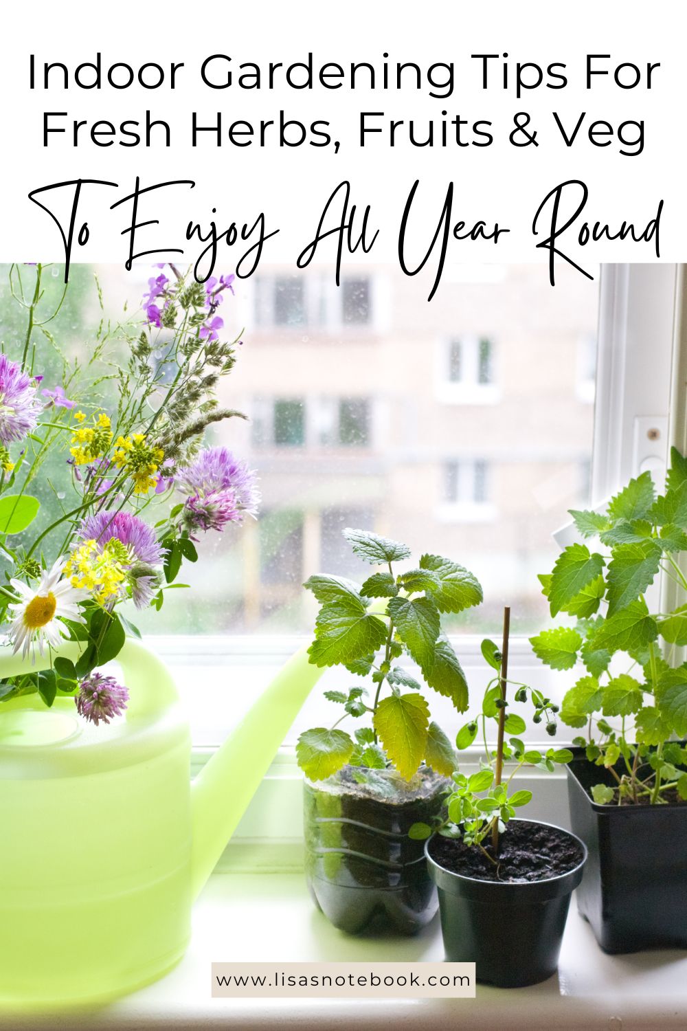 Genius Indoor Gardening Tips to Grow Fresh Herbs, Fruit and Vegetables Year-Round * 574_indoor-gardening-tips-pinterest