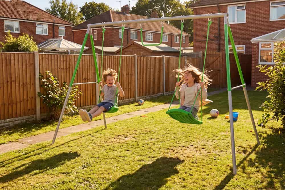 How to Create the Perfect Outdoor Play Space on Any Budget * create-the-perfect-outdoor-play-space-swing-set