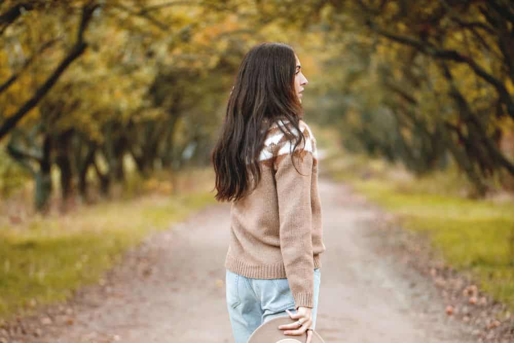 My Autumn Hair Care Reset: 5 Simple Habits for Thicker, Healthier Hair After 40 * autumn-hair-care-walk-outside