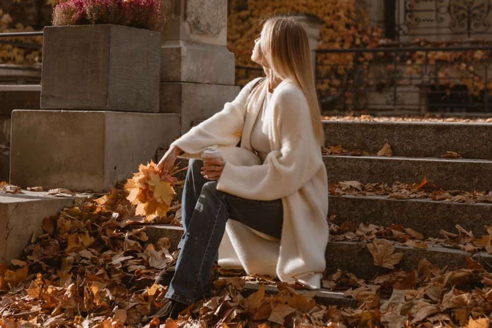 6 Simple Autumn Self-Care Ideas Worth Making Time For * autumn-self-care-ideas-sitting-outside